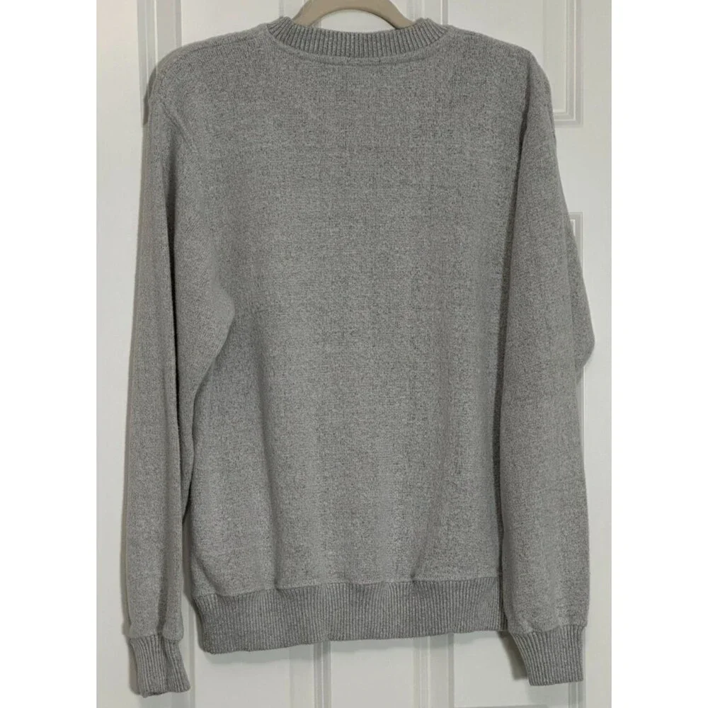VTG Esy Surf Co‎ Las Vegas Graphic Print Sweater Size M Heather Grey/Black Soft - Picture 2 of 7